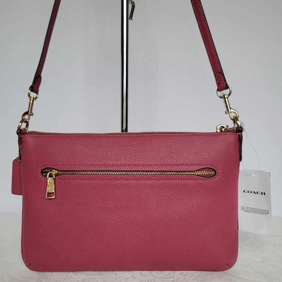COACH Polly Pebbled Leather Crossbody Bag- Rouge color - Picture 6 of 16